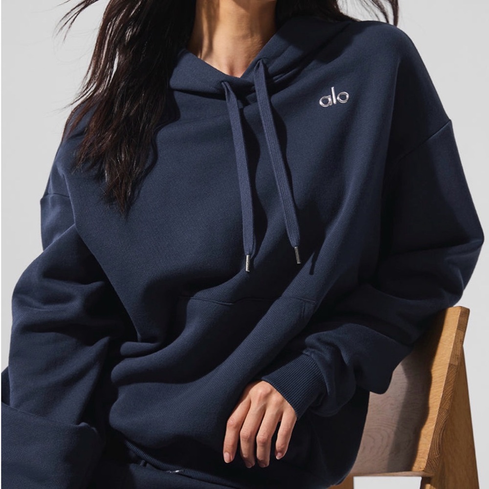 ALO Accolade Hooded Navy Sweatshirt